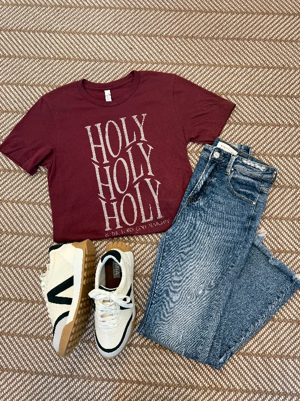 Women's Tunic Length T-Shirts-HOLY HOLY HOLY GRAPHIC TEE