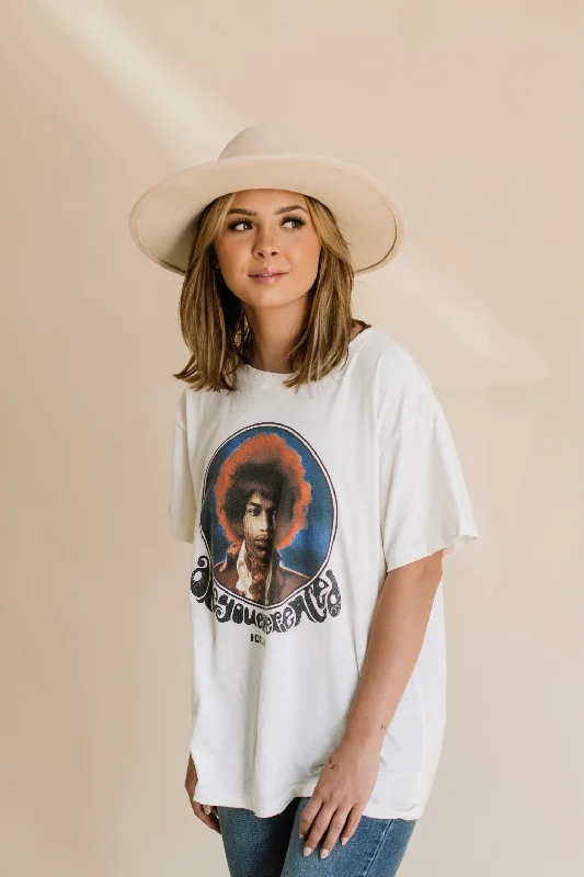 Women's Curved Hem T-Shirts-Jimi Hendrix Vintage Tee - FINAL SALE