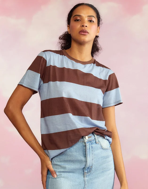 Women's Beach T-Shirts-Everyday Striped Tee