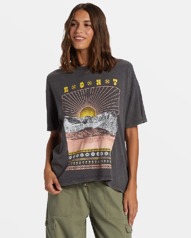 Women's Raglan Sleeve T-Shirts-Roxy Paradise Peaks Tee-Phantom