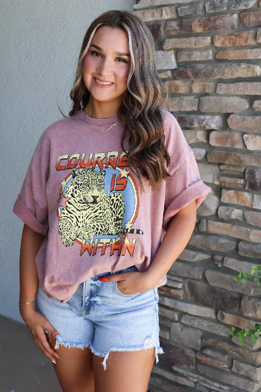 Women's Printed T-Shirts-Tiger of Courage Tee