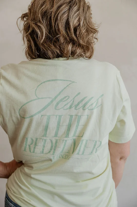 Women's Cold Shoulder T-Shirts-JESUS THE REDEEMER GRAPHIC TEE