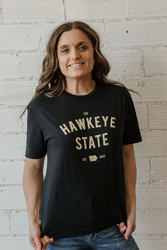 Women's Crop T-Shirts-THE HAWKEYE STATE GRAPHIC TEE