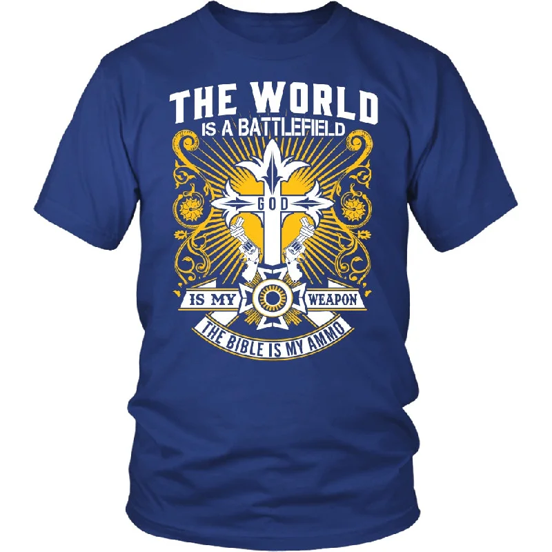 Women's Ruffle Neck T-Shirts-Bible Is My Ammo - Shirt, Hoodie & Tank