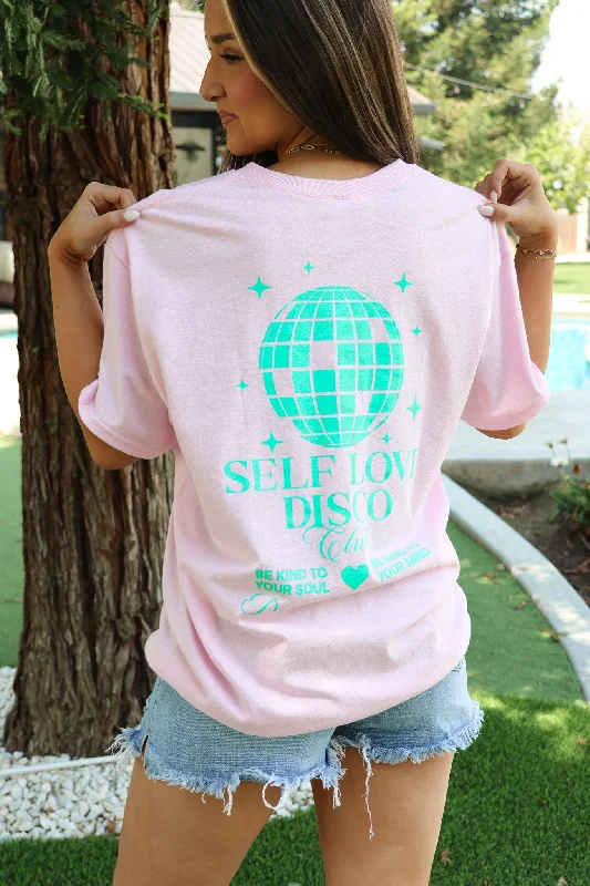 Women's Sequin Panel T-Shirts-Self Love Disco Tee