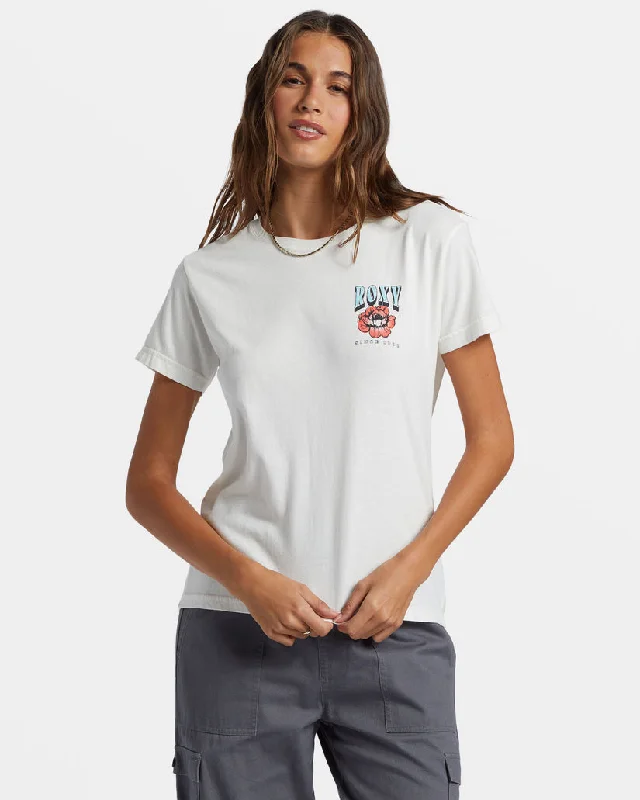 Women's Soft T-Shirts-Roxy Iconic Sun Tee-Snow White