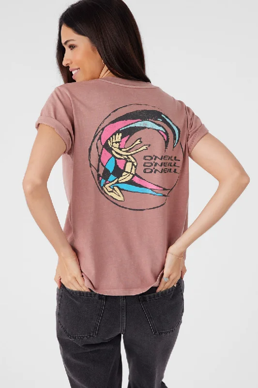 Women's Relaxed Fit T-Shirts-O'Neill Retro Spike Tee-Burlwood