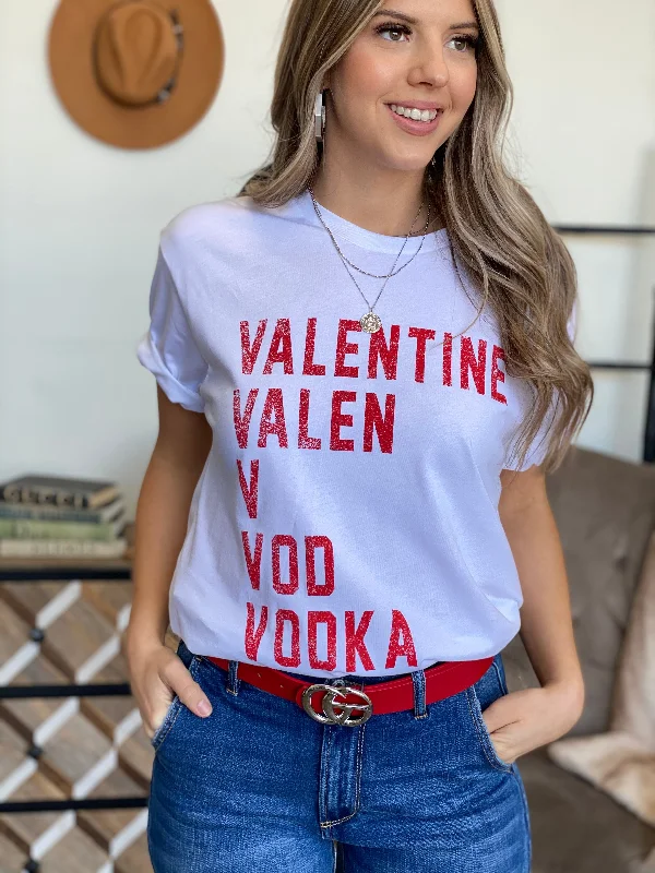 Women's Sustainable T-Shirts-Valentine Vodka Graphic Tee