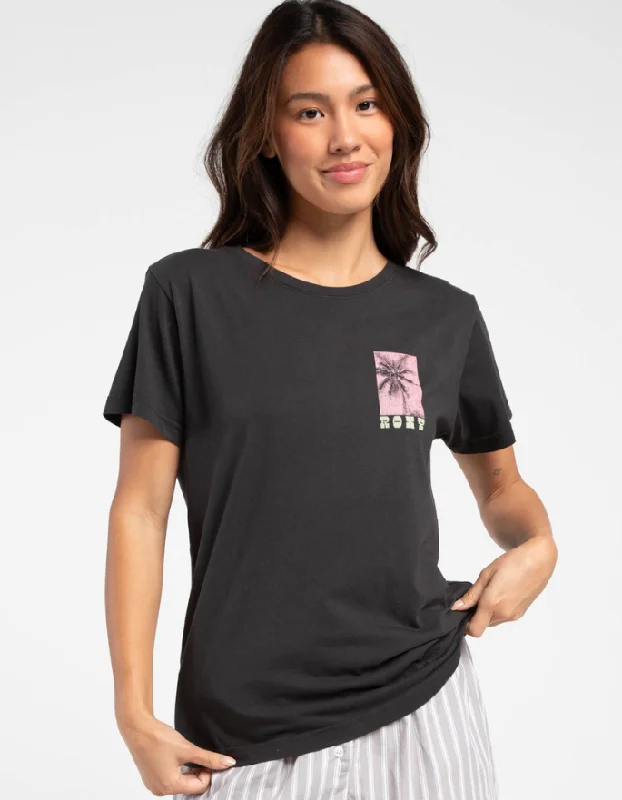 Women's Puffed Sleeve T-Shirts-Roxy Polaroid Tee-Phantom