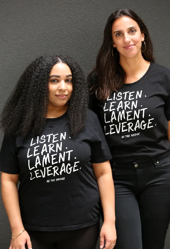 Women's Linen T-Shirts-Listen. Learn. Lament. Leverage. T-Shirt