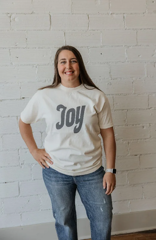 Women's Concert T-Shirts-JOY IVORY GRAPHIC TEE