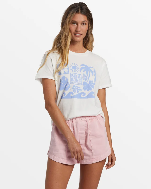 Women's Stud Detail T-Shirts-Billabong A/Div Tee-Salt Crystal