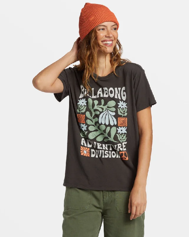 Women's Muscle Fit T-Shirts-Billabong A/Div Tee-Off Black