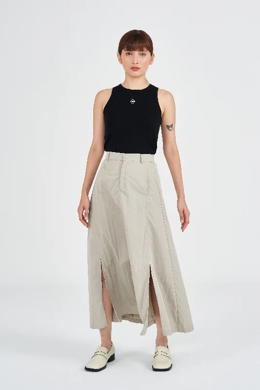 Women's Fringe A-Line Skirts-Kycee Parachute Midi Skirt