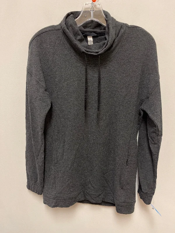 Women's Front Tie Sweatshirts-Athletic Sweatshirt Collar By Lululemon In Grey, Size: S