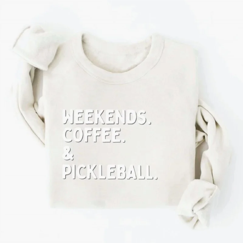 Women's Turtleneck Pullovers-Women's Pickleball Crewneck Sweatshirt In Puff