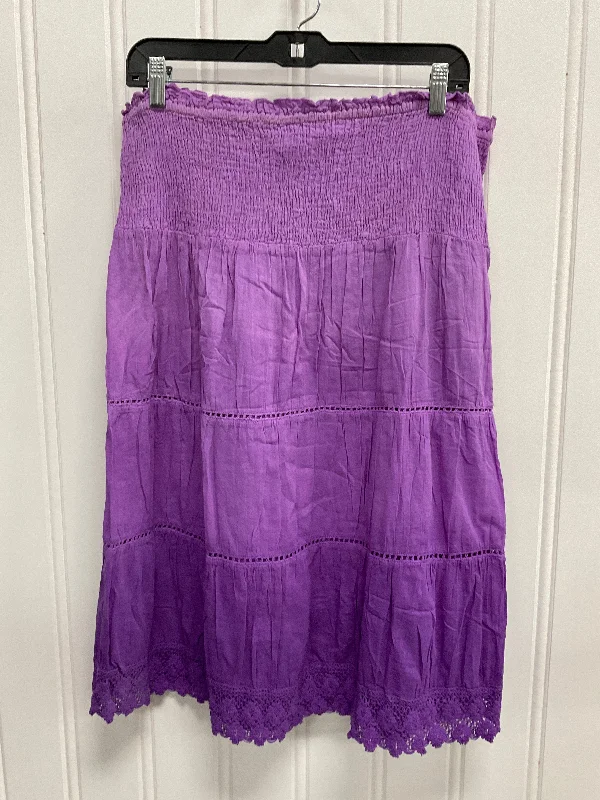 Women's Fashion Skirts-Skirt Midi By Clothes Mentor In Purple, Size: L