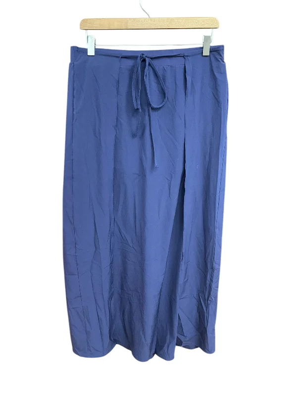 Women's Ribbed A-Line Skirts-Skirt Maxi By Clothes Mentor In Navy, Size: L