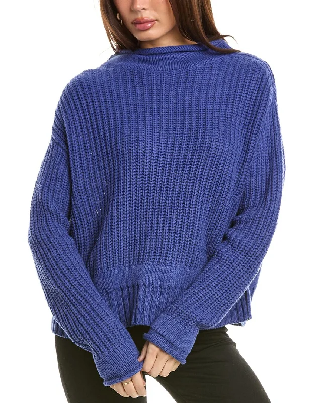 Women's Poncho Pullovers-Maronie Dropped-Shoulder Sweater