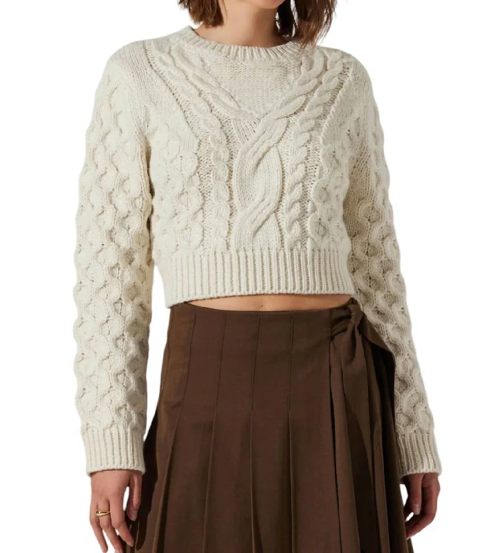 Women's Travel Pullovers-Caila Sweater In Off White