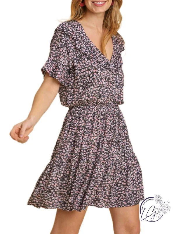 Create It Floral Print Elastic Waist Dress