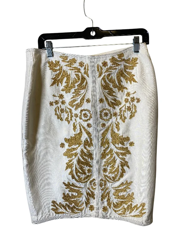 Women's Lace Denim Skirts-Skirt Mini & Short By Tracy Reese In Cream, Size: M