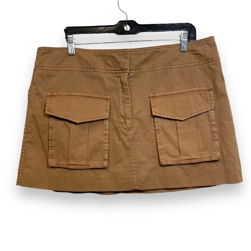 Women's Shimmer Denim Skirts-Skirt Mini & Short By Lucky Brand O In Tan, Size: L