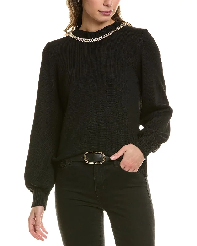 Women's Shimmer Denim Pullovers-FATE Wool-Blend Sweater