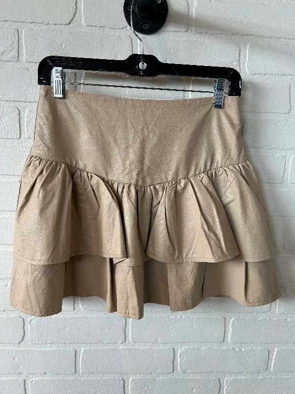 Women's Fleece A-Line Skirts-Skirt Mini & Short By Tcec In Tan, Size: 4