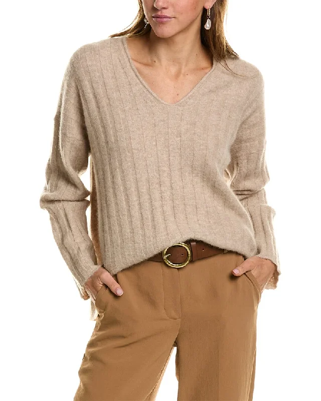 Women's Shimmer Ruffle Pullovers-Reiss Margot Alpaca-Blend Ribbed Sweater