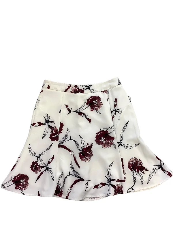 Women's Satin A-Line Skirts-Skirt Mini & Short By Clothes Mentor In Floral Print, Size: S