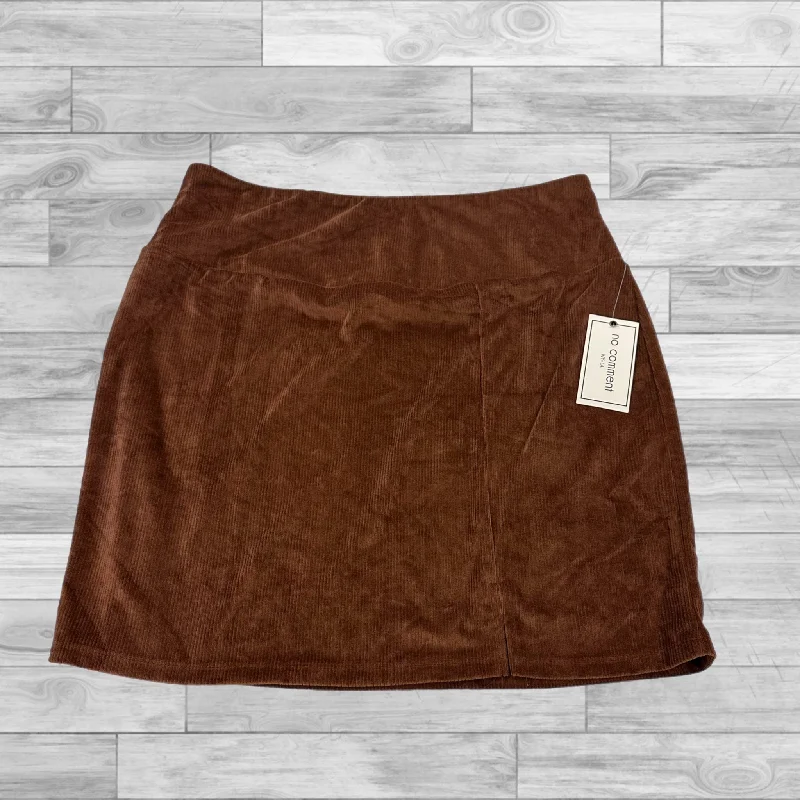 Women's Low-Waisted Denim Skirts-Skirt Mini & Short By No Comment In Brown, Size: Xl