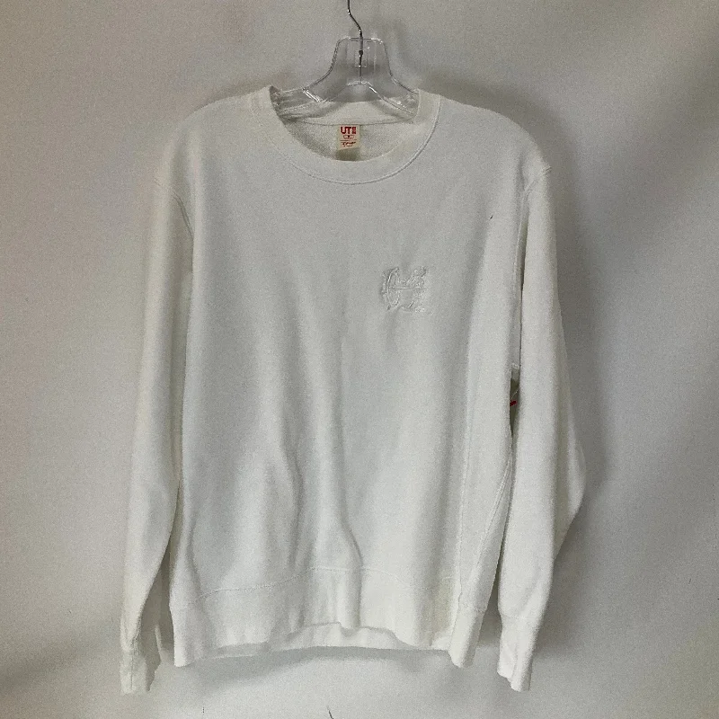 Women's Workout Sweatshirts-Sweatshirt Crewneck By Uniqlo In White, Size: M