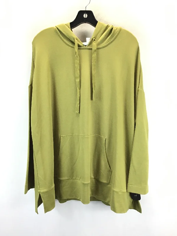 Women's Funnel Neck Sweatshirts-Sweatshirt Hoodie By J. Jill In Green, Size: Xl