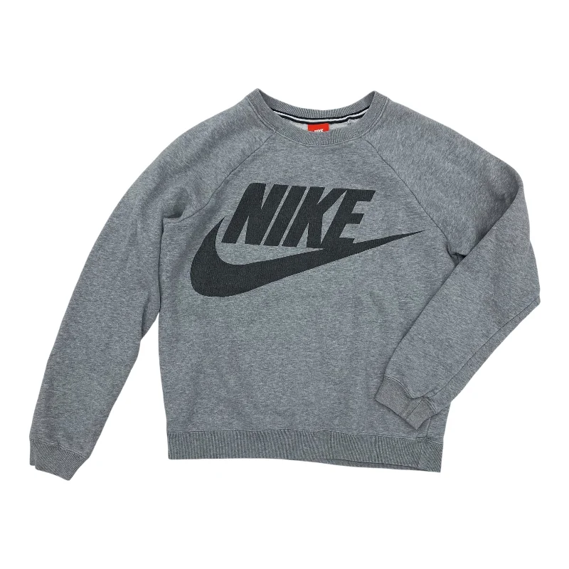 Women's Hourglass Fit Sweatshirts-Athletic Sweatshirt Crewneck By Nike Apparel In Grey, Size:S