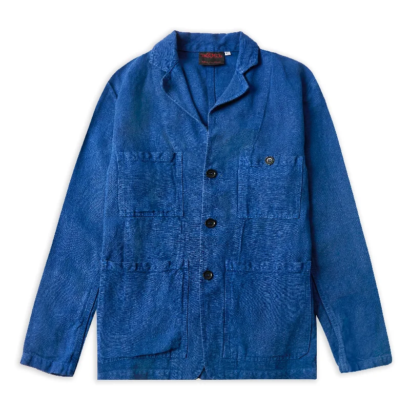 Women's Shimmer Jackets-Heavy Linen Jacket - Peacock