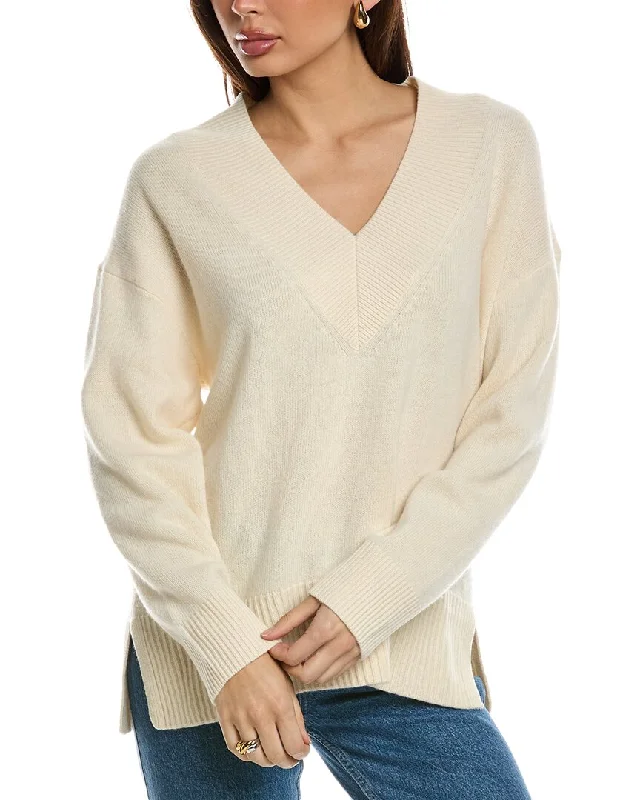 Women's Solid Color Pullovers-Reiss Seren Oversized Wool & Cashmere-Blend Sweater