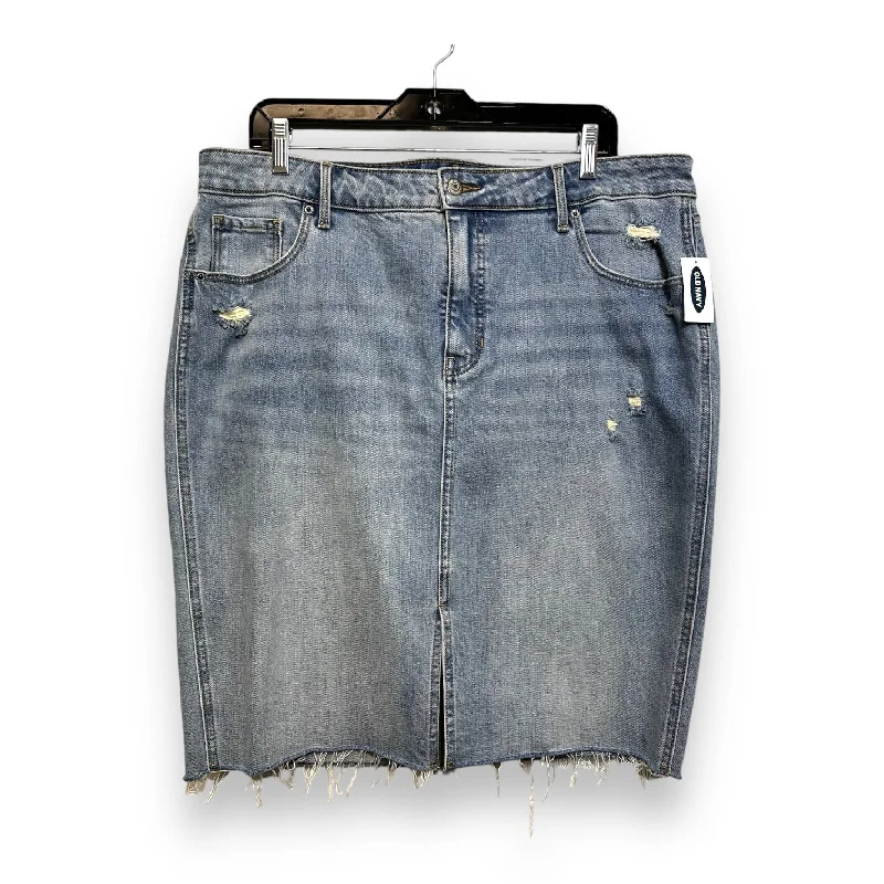 Women's Metallic Skirts-Skirt Mini & Short By Old Navy O In Denim, Size: 16