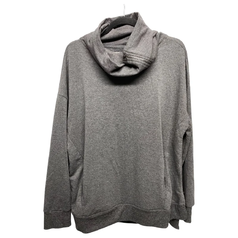 Women's Turtleneck Sweatshirts-Sweatshirt Collar By Sweater Project In Grey, Size: L