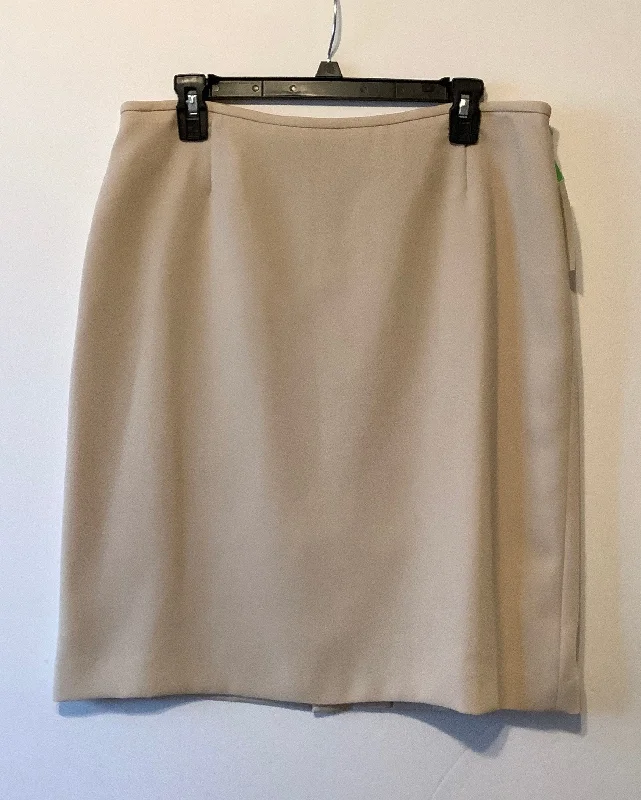 Women's Silk Denim Skirts-Skirt Mini & Short By Tahari By Arthur Levine In Cream, Size: 12