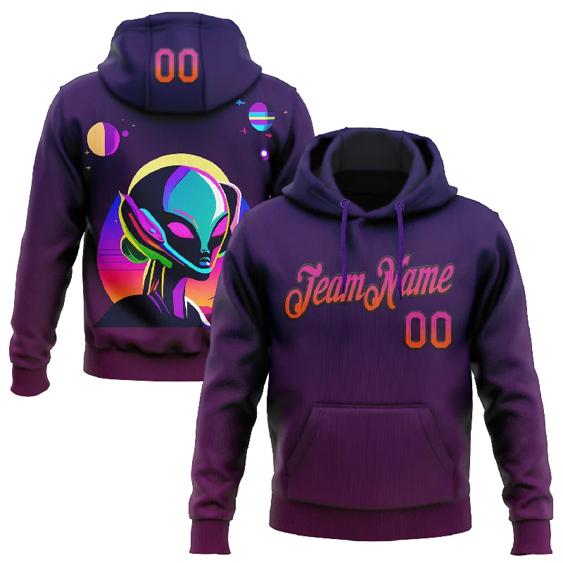 Women's Beaded Hoodies-Custom Stitched Purple Deep Pink Orange-Black 3D Halloween Sports Pullover Sweatshirt Hoodie