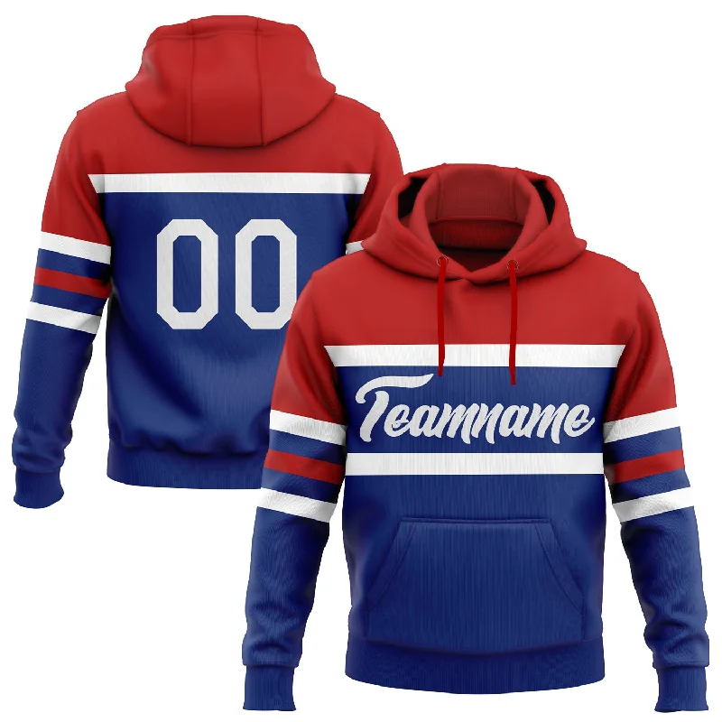 Women's Pastel Hoodies-Custom Stitched Royal White-Red Line Sports Pullover Sweatshirt Hoodie