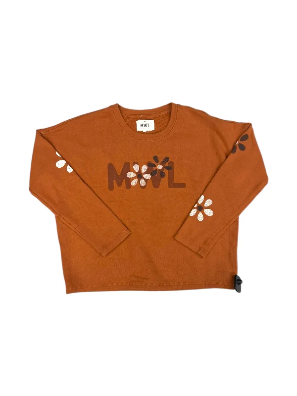 Women's Feather Detail Sweatshirts-Sweatshirt Crewneck By Madewell In Orange, Size: Xs