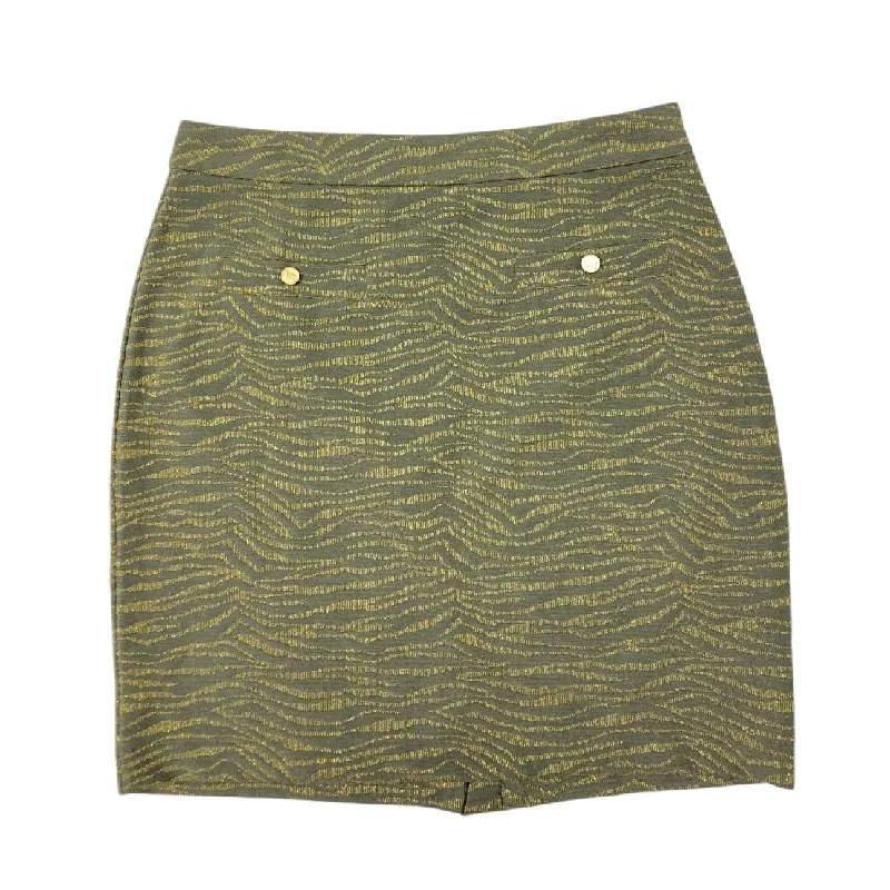 Women's Ribbed Floral Skirts-Skirt Mini & Short By Michael By Michael Kors In Gold & Green, Size: Xl