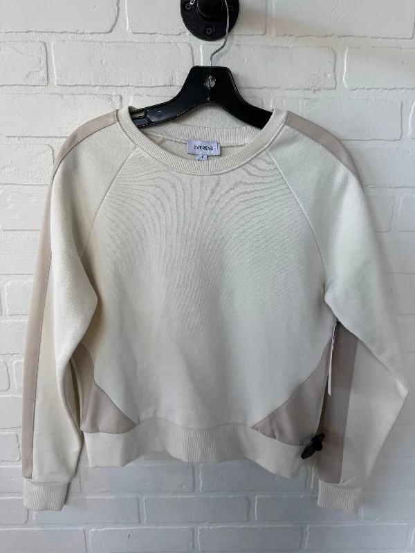 Women's Windowpane Sweatshirts-Sweatshirt Crewneck By Evereve In Cream, Size: Xs