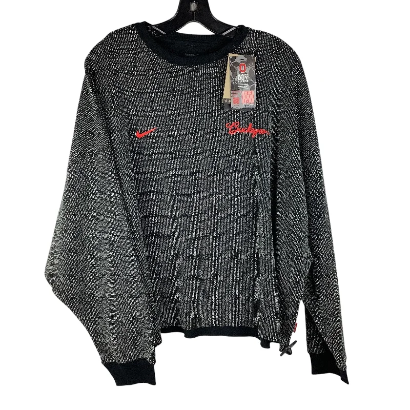 Women's Embroidered Sweatshirts-Athletic Sweatshirt Crewneck By Nike Apparel In Black, Size: Xl