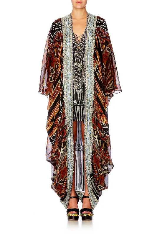 Women's Sequin Jackets-LONG CAPE DAWN OF TIME