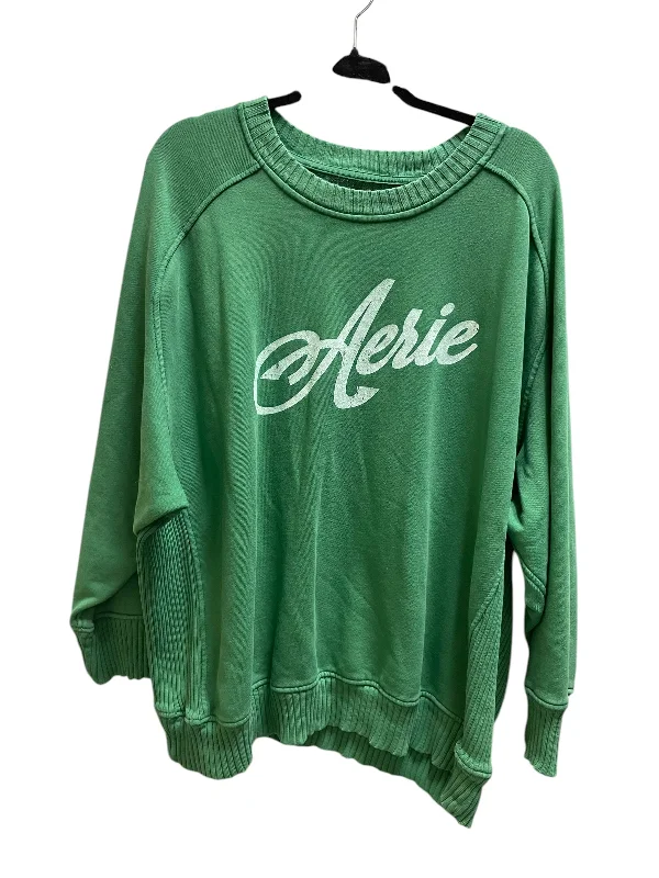 Women's Drawstring Sweatshirts-Sweatshirt Crewneck By Aerie In Green, Size: Xl