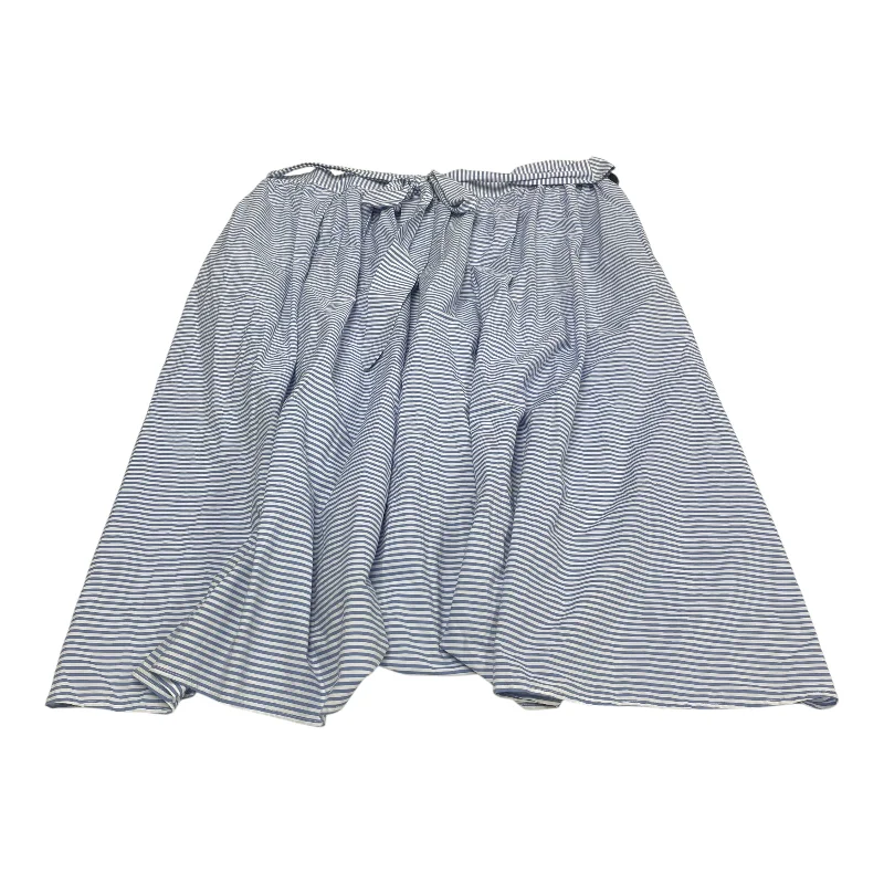 Women's Satin Ruffle Skirts-Skirt Midi By Vineyard Vines In Blue & White, Size: 2x