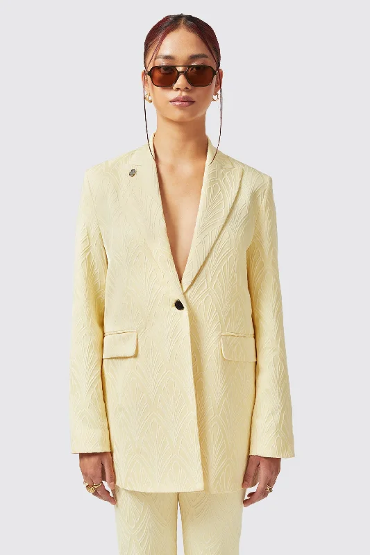 Women's Wool Jackets-Fiore Slim Fit Yellow Jacket - ARCHIVE